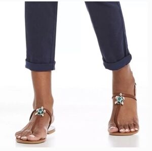 Antonio Melani Elegant Brown Sandals with Turtle Embellishment Summer Shoes